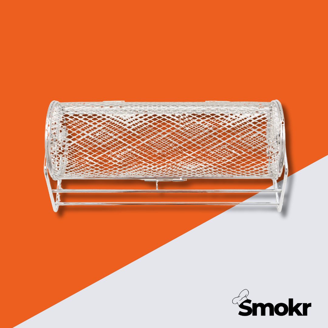 BBQ Rolling Basket, Silicon Brush, & Cleaning Brush Bundle